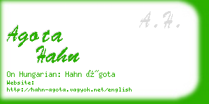 agota hahn business card